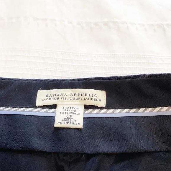 𝅺BANANA REPUBLIC PETITE WOOL BLEND NAVY JACKSON FIT STRAIGHT LEG  TROUSER PANTS - Picture 3 of 9